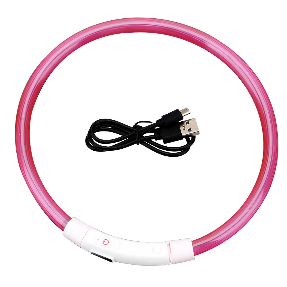 Led Usb Rechargeable Dog Collars Pet Luminous Collar