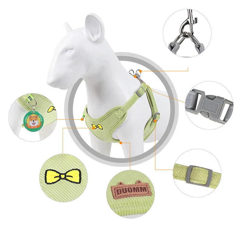 Dog Harness Dog Leash Reflective Puppy Harness Collar