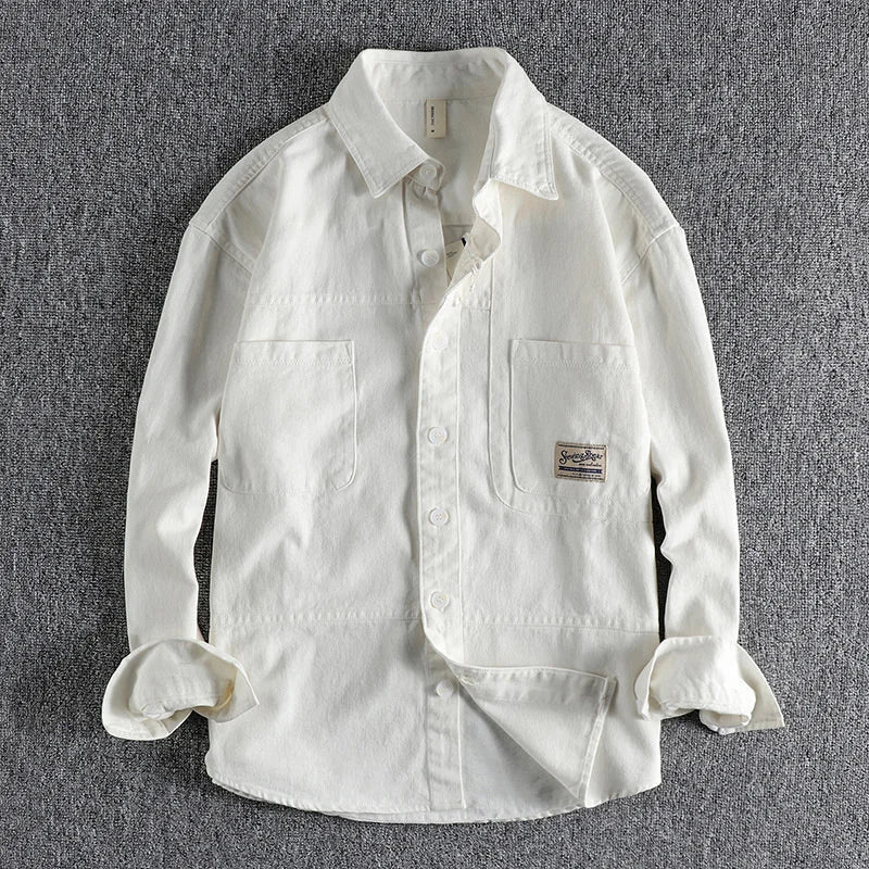 Heavyweight Autumn Men's Long Sleeve Shirt Daily Versatile