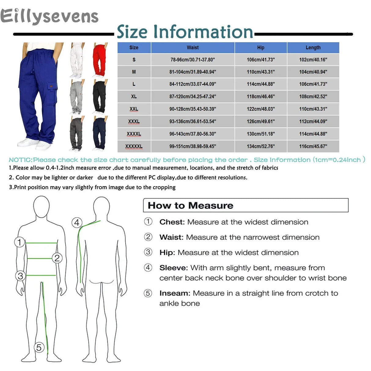 Mens Long cargo pants Solid color 2024 new