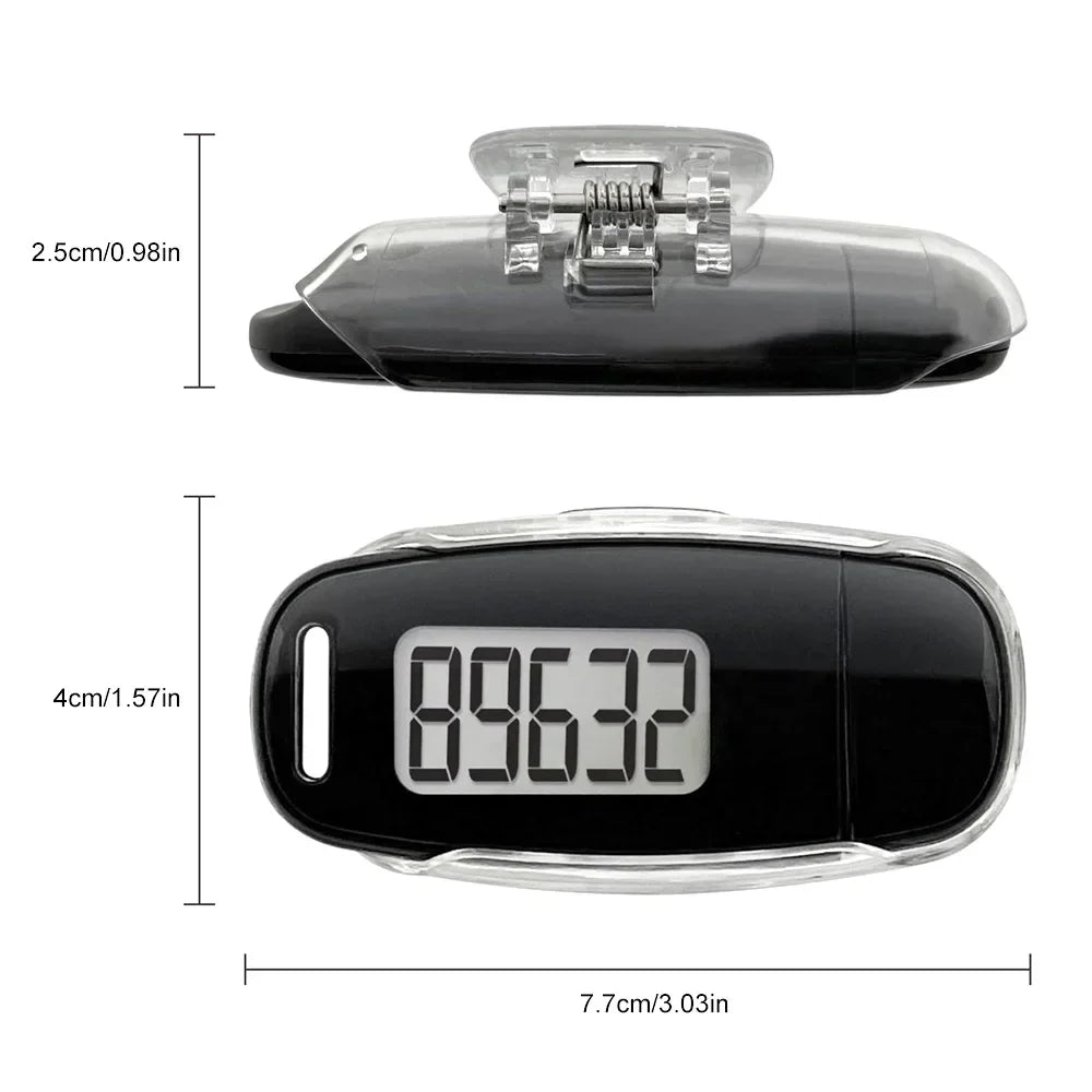 3D Digital Pedometer Mini Simple Walking Step Counter