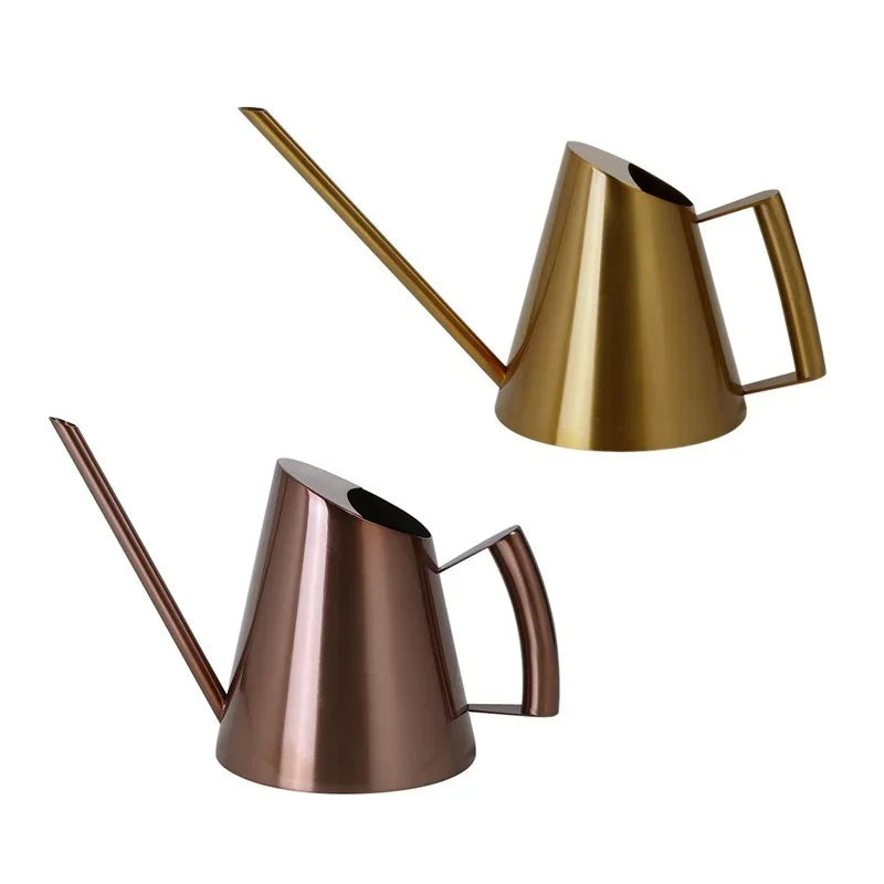 Stainless Steel Long Spout Watering Cans Golden Bronze