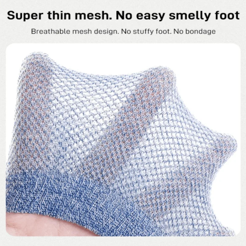 Men‘s Breathable Anti-bacterial Deodorant Socks Summer Thin Short Socks Mesh Breathable, Odor Proof, Fashion, Casual Sports Sock