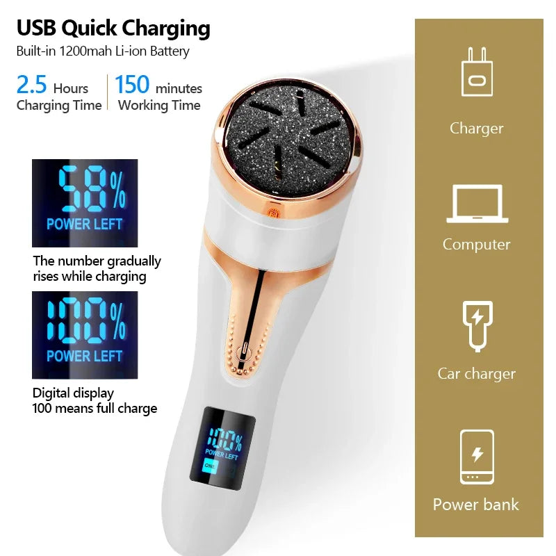 Rechargeable Electric Foot File Electric Pedicure Sander IPX7