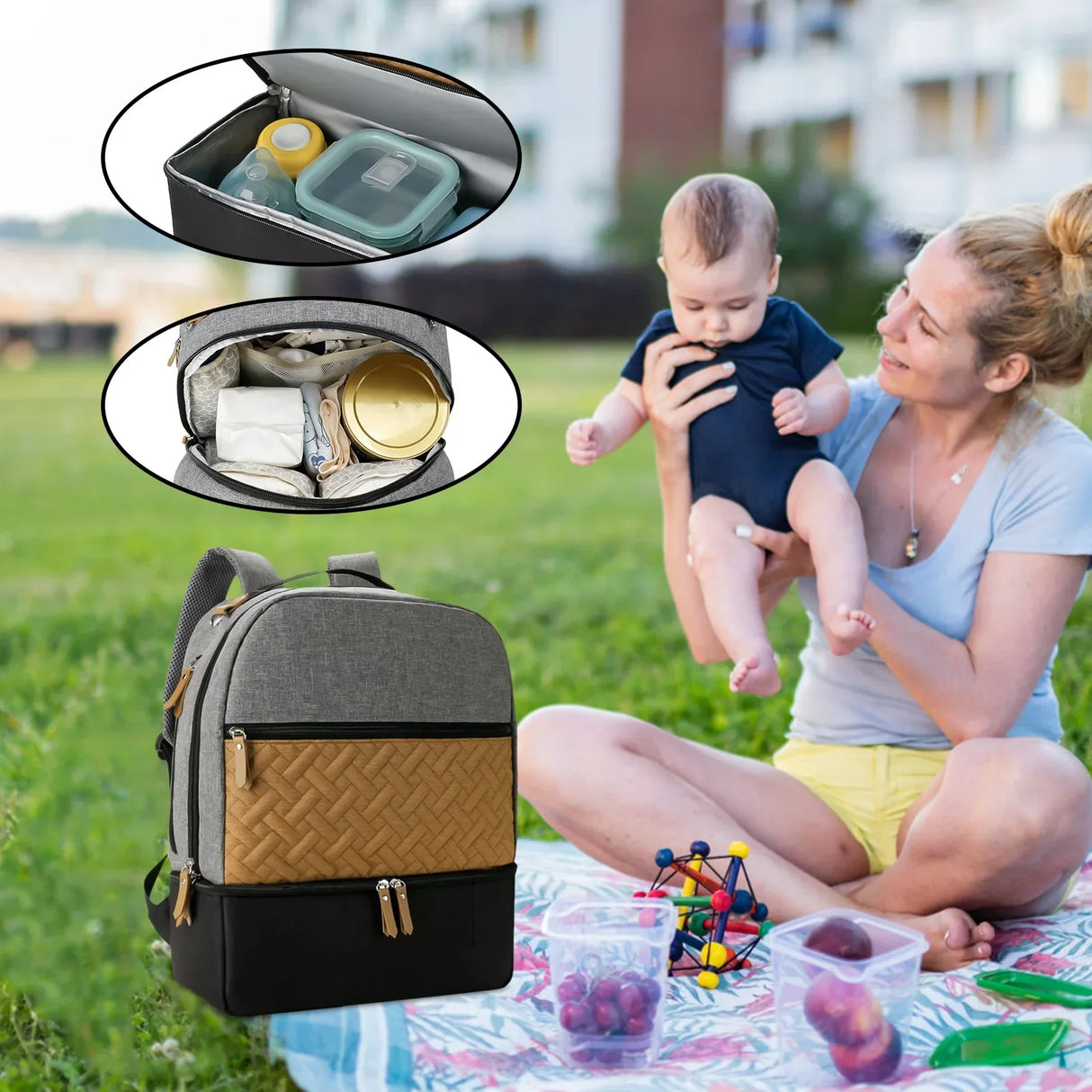 Baby Diaper Bag Heat PreservationTravel Back Pack Carrier