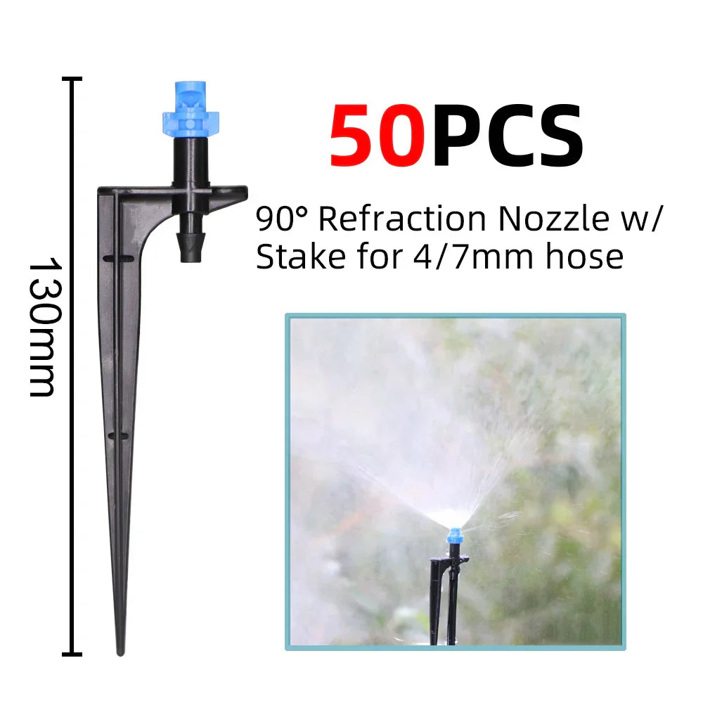 5-50m Garden Watering System 90/180/360 Degree Refraction Nozzle