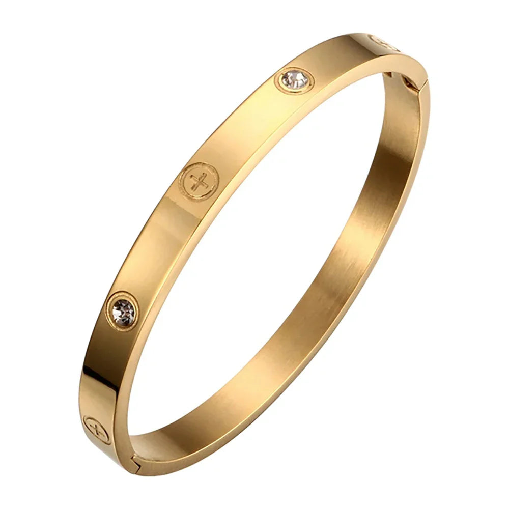 Classic Stainless Steel Open Cuff Bangles Adjustable Ball