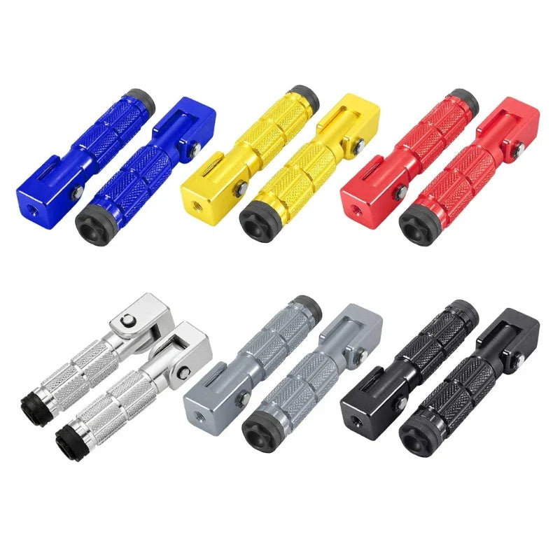 1 Pair 90° Folding Motorcycle Footpegs - M10 Front Rear Footrest
