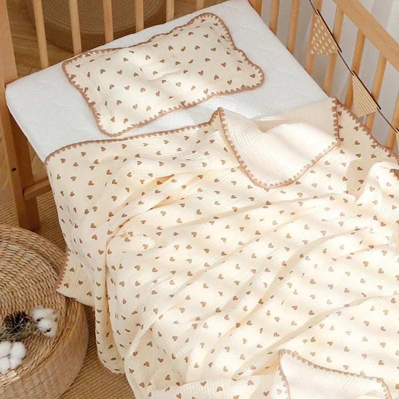 3D Minky Dot Baby Blanket Newborn Cotton Gauze