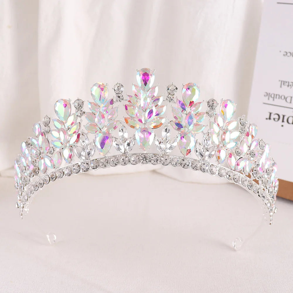 Baroque Green Opal Wedding Headband Crystal Bridal Crowns