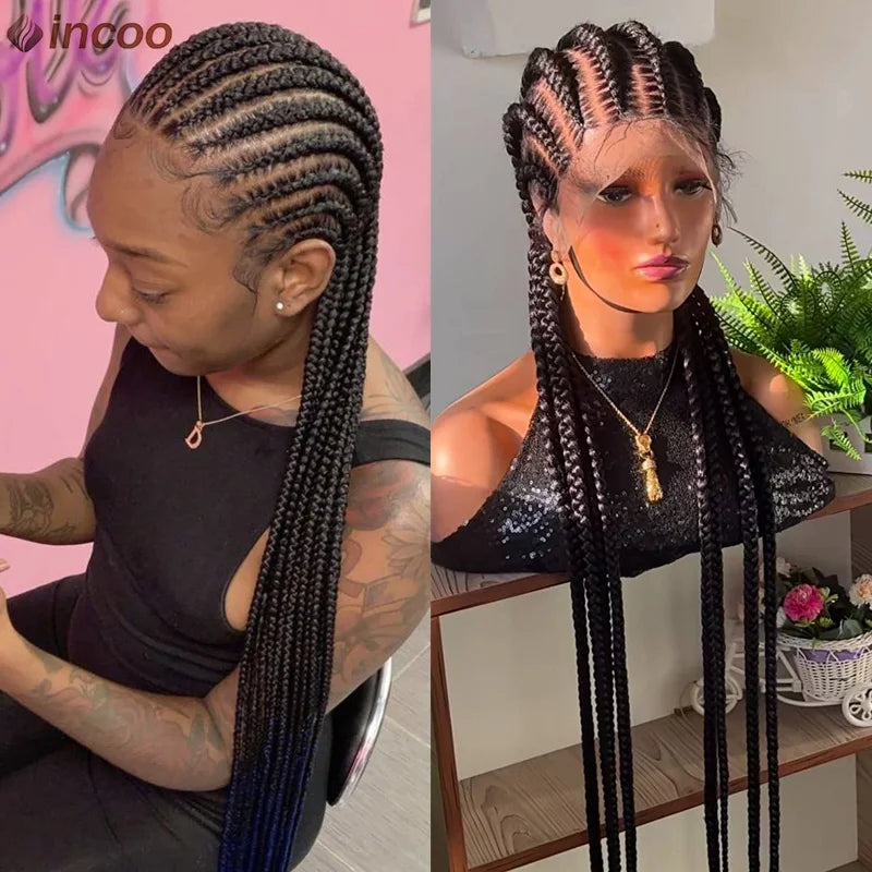 Full Lace Front Cornrow Double Dutch Braided Wigs