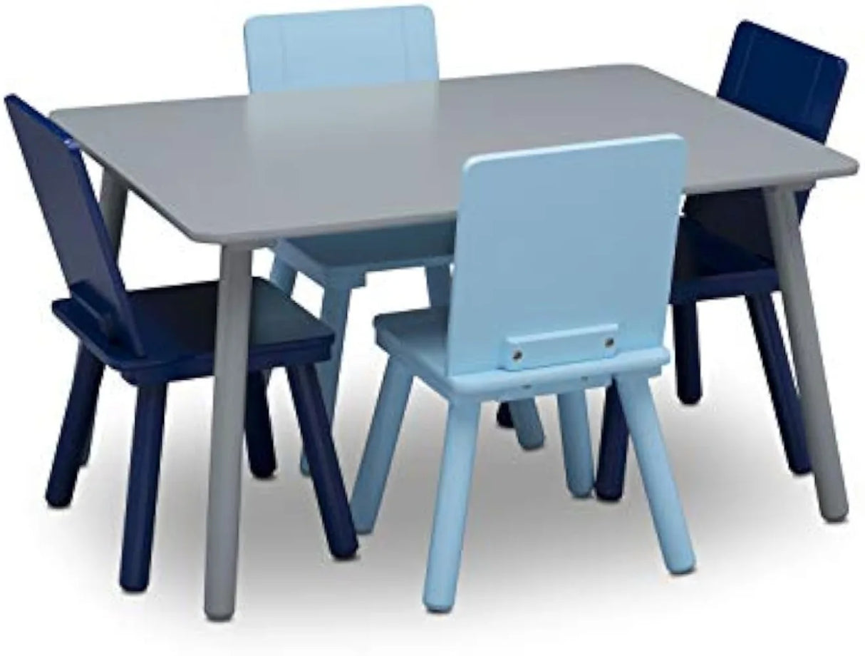 Kids Table and Chair Set (4 Chairs Included) Grey/Blue children desk and chair set baby furniture escritorio para niños