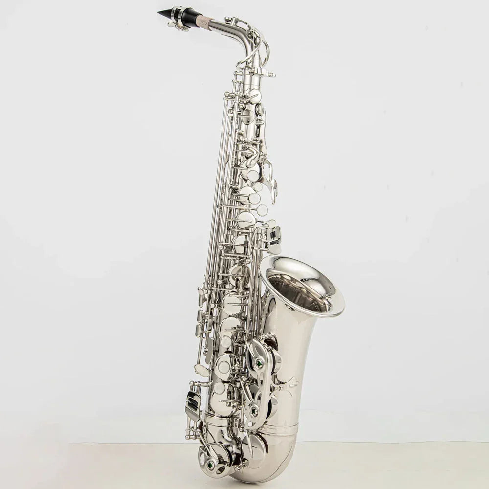 Professional Alto Saxophone Eflat E-flat Brass Nickel Plated