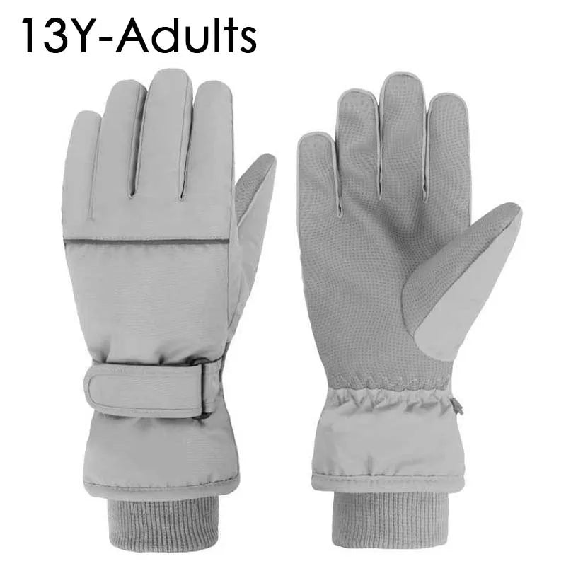 Waterproof Adult Kids Ski Gloves Thick Children Mittens