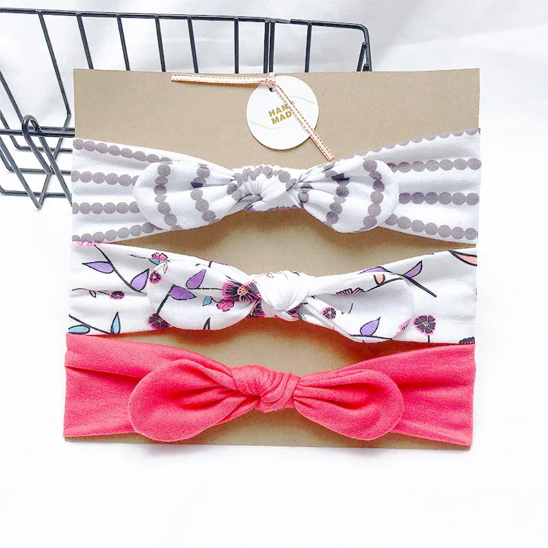 3pcs/lot Solid Nylon baby headband Bow Headbands For