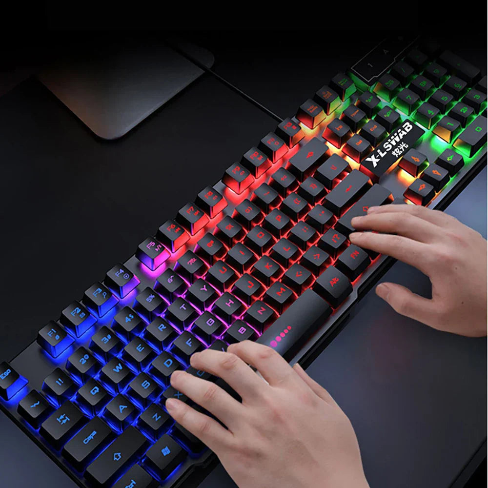 3-piece Set Gaming Keyboard Mouse Headphone Set Wired