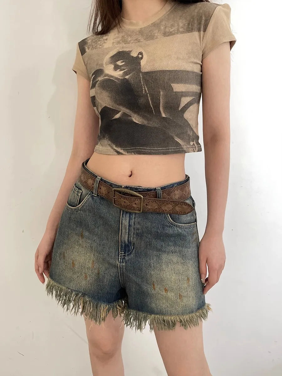 Pattern Print Retro Y2K Belts For Women Luxury