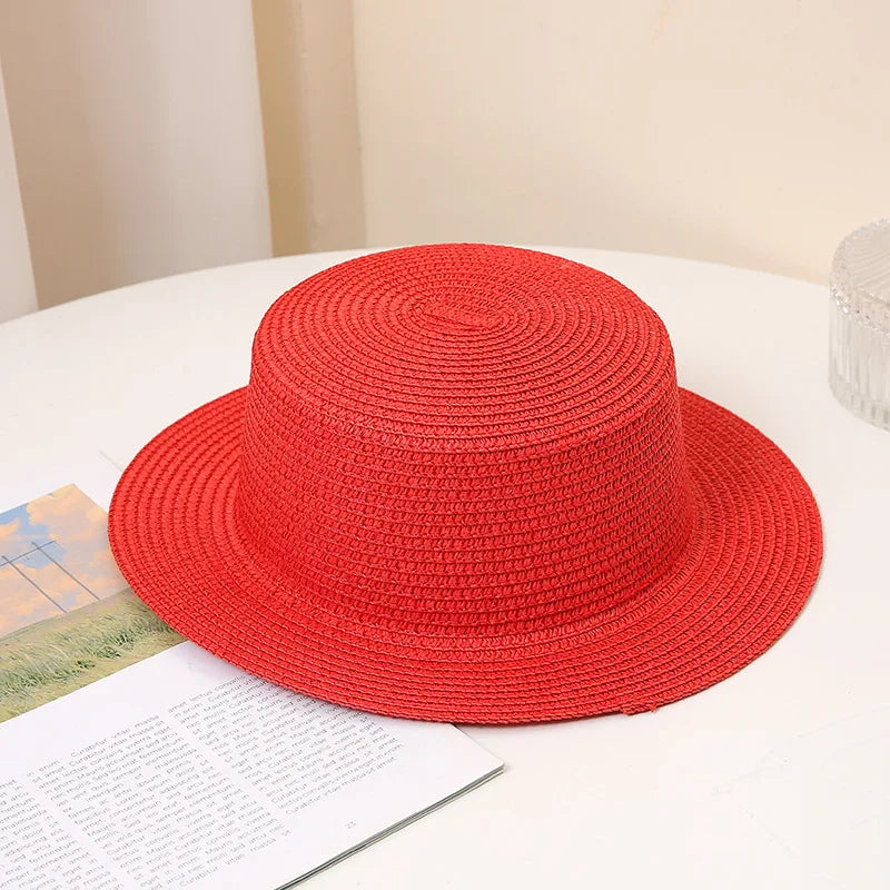Summer Fashion Versatile Men's Women's Straw Hat Flat