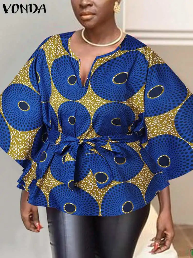 Plus Size 5XL VONDA Women Tunic Tops 2023