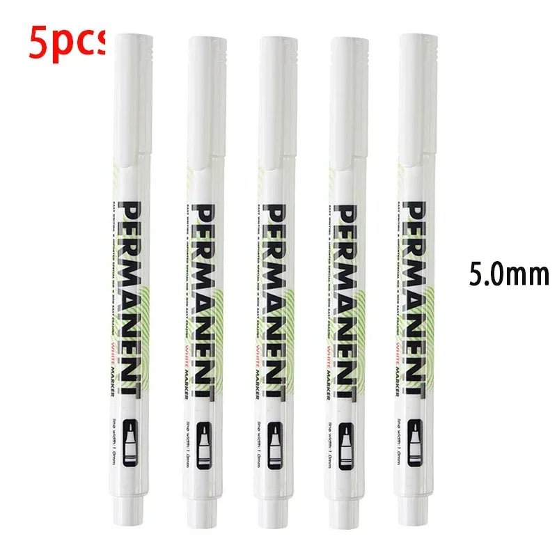5 Pack White Comics Waterproof Marker Tire Marker