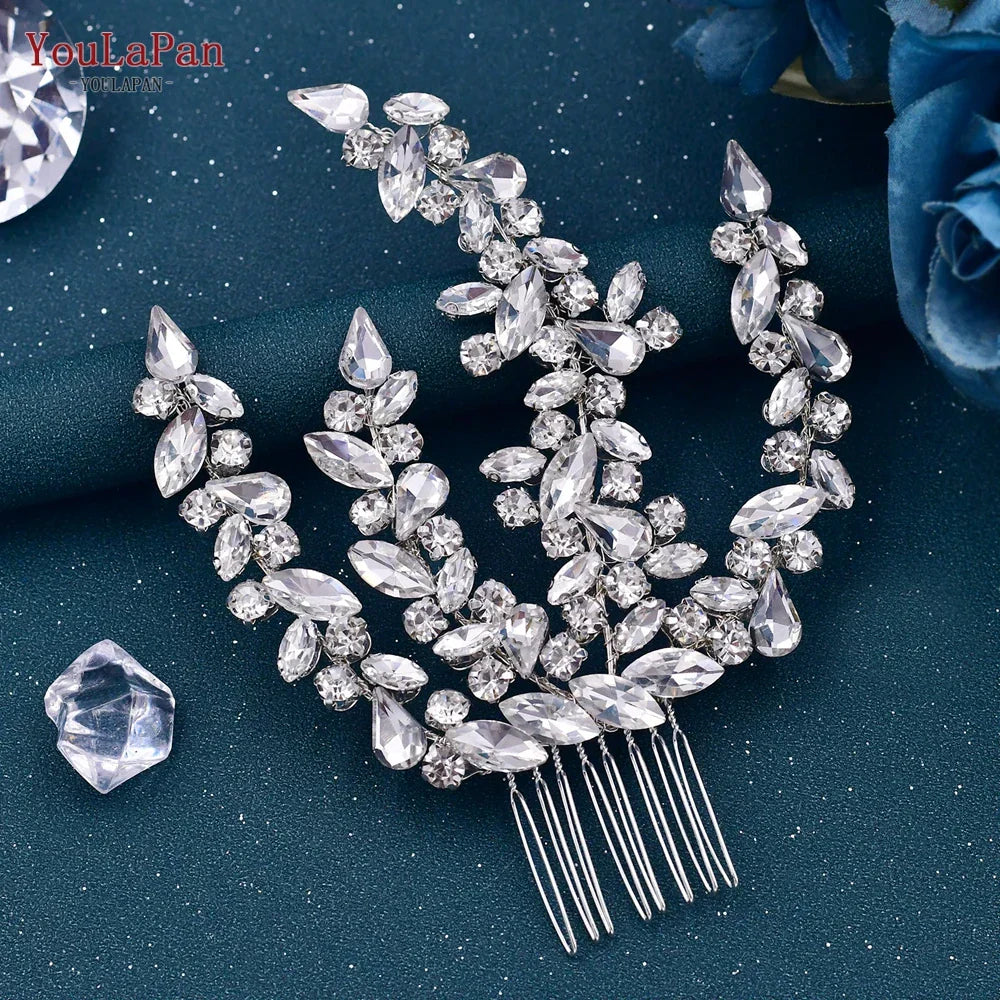 TOPQUEEN Rhinestone Bridal Comb Women Hair Clip Wedding