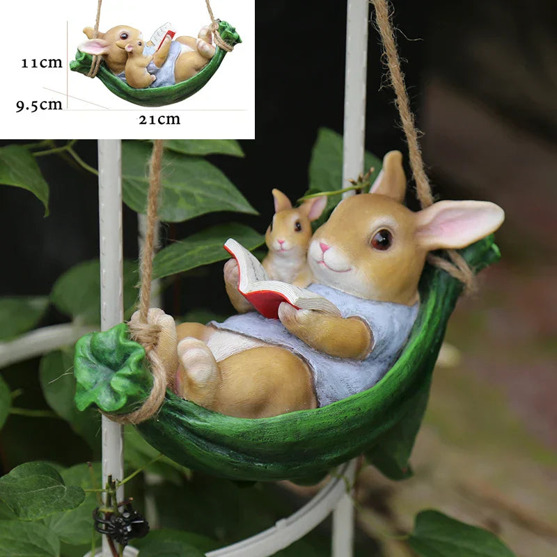 Creative Cute Frogs Cat Dog Resin Lying Santa