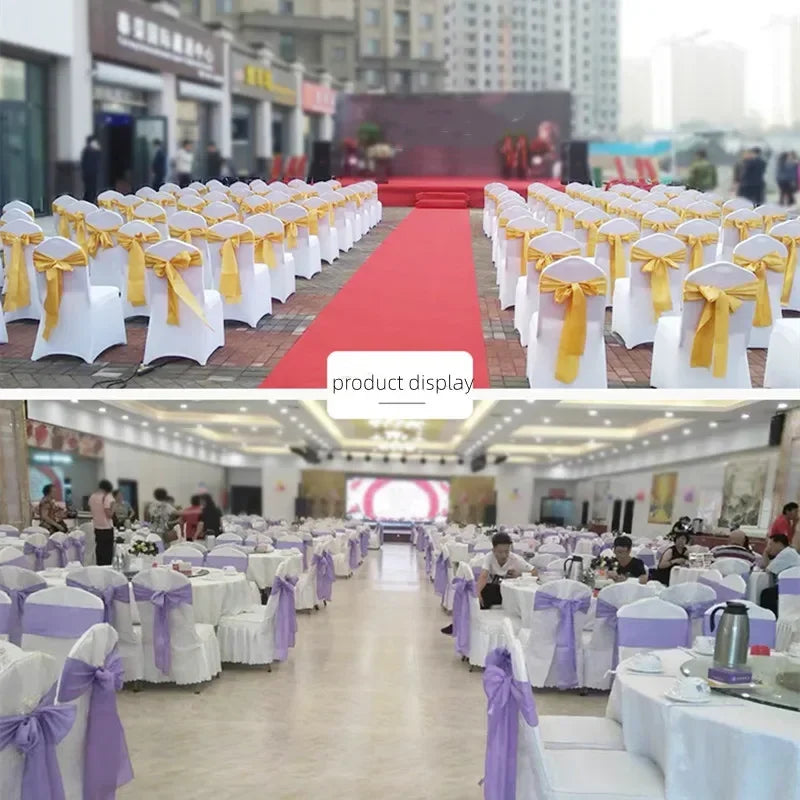 20pcs/set Satin Chair Sashes,17*275cm Silk Chair Ribbon Bows