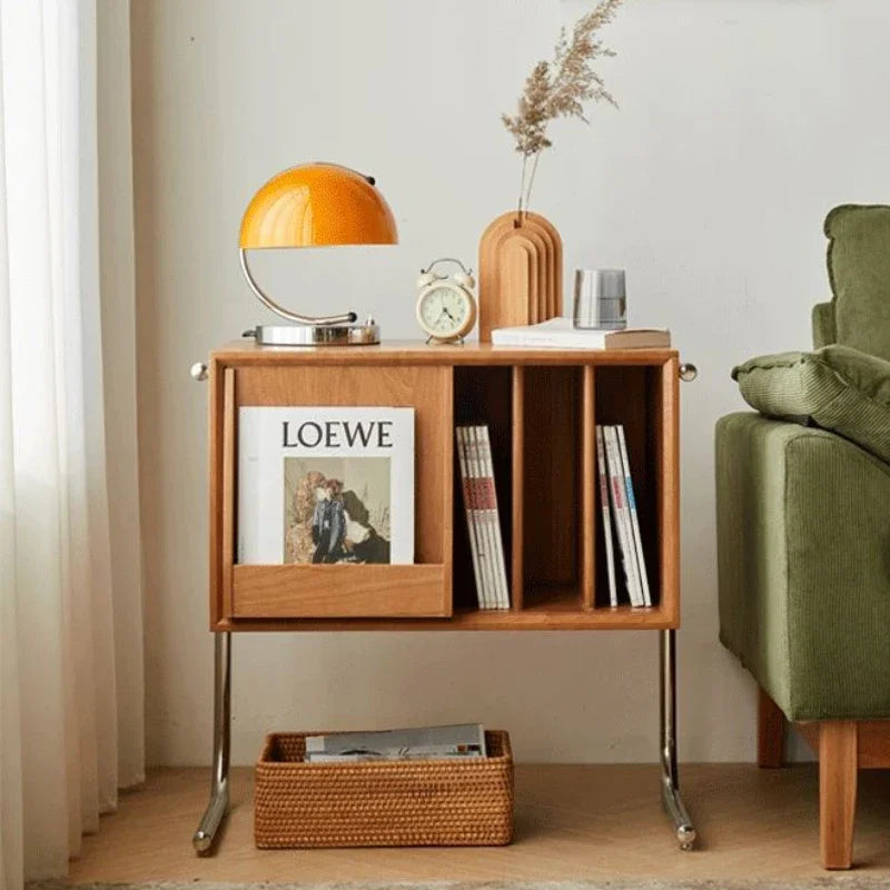 Nordic Wood Bedside Table Laden Makeup Bedroom Bedside