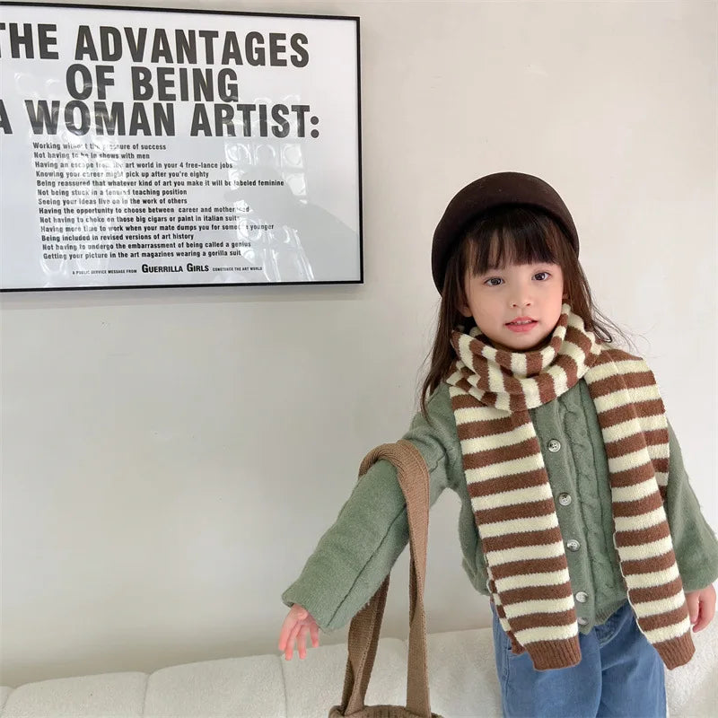 Winter Knitted Scarf For Children Warm Long Scarves