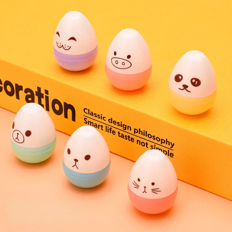 6 Pcs/Lot Capsule Eggplant Shape Cartoon Highlighters School