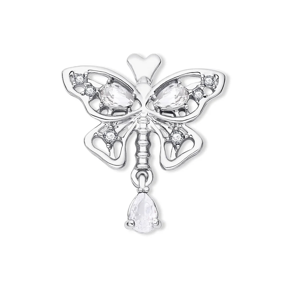 Thyroid Gland Butterfly Brooch Zircon Enamel Pin Endocrinology