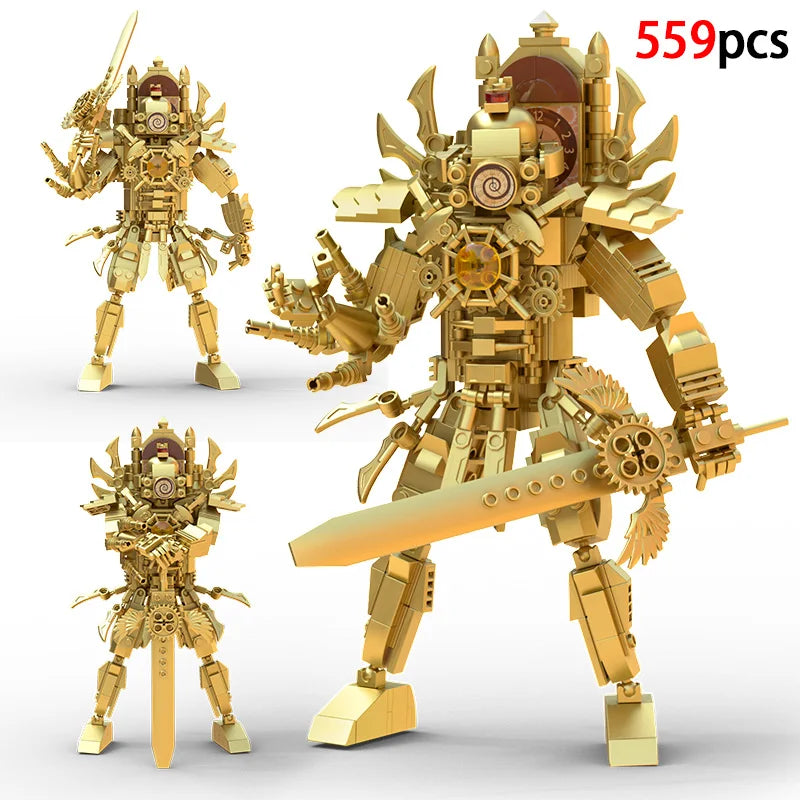 Moc Skibidi Toilet Builing Blocks Toy Titan Clock