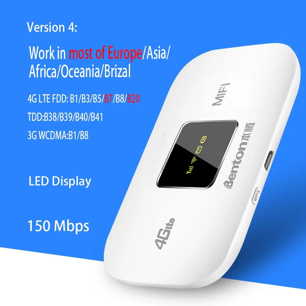 Benton Wifi Router Portable Mini 3G4G Unlocked Lte