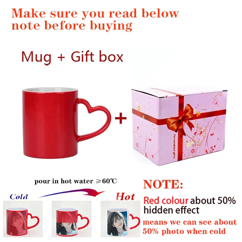 Personalised Magic Mugs Custom Colour Changing Cup Heat