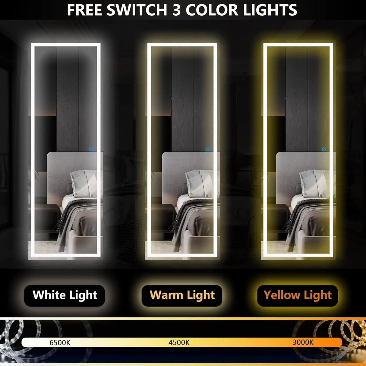 LED Mirror Jewelry Cabinet, Wall / Door Jewelry