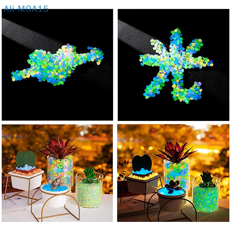 100pcs Garden Decor Luminous Stones Glow In The