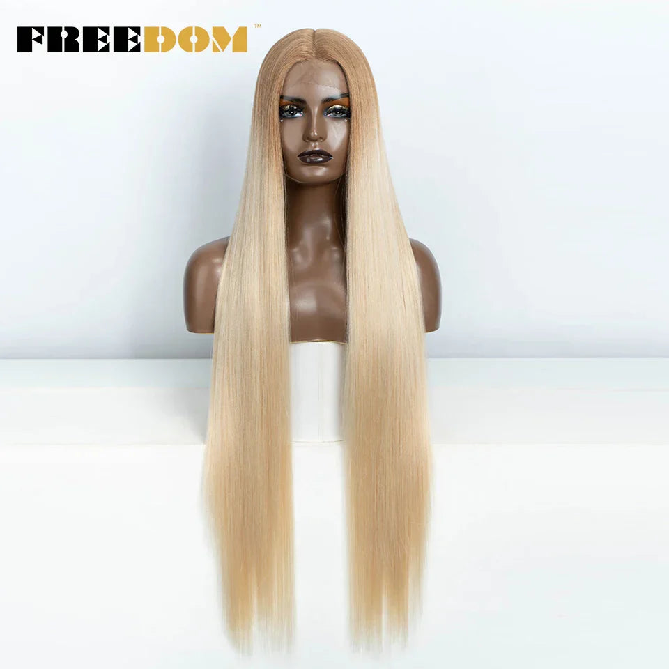 FREEDOM Synthetic Lace Front Wigs For Women Straight
