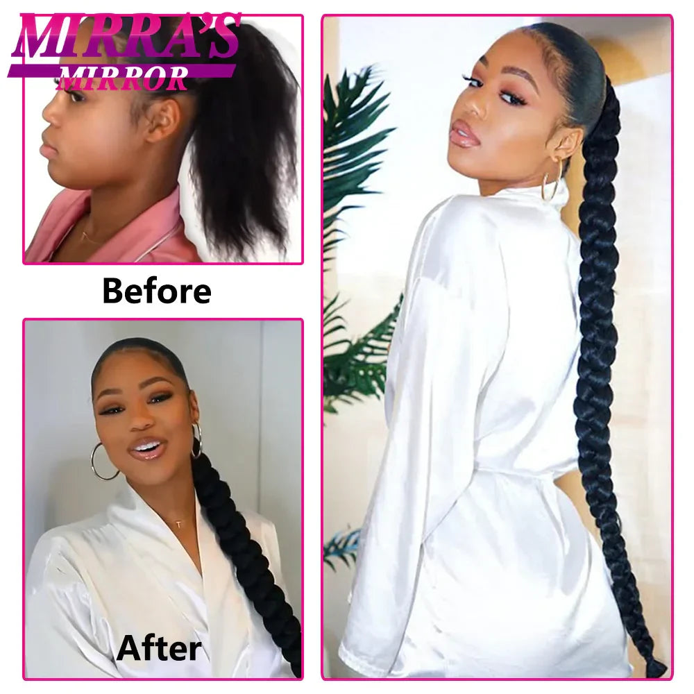 28 Inch Long DIY Braided Ponytail Extension with