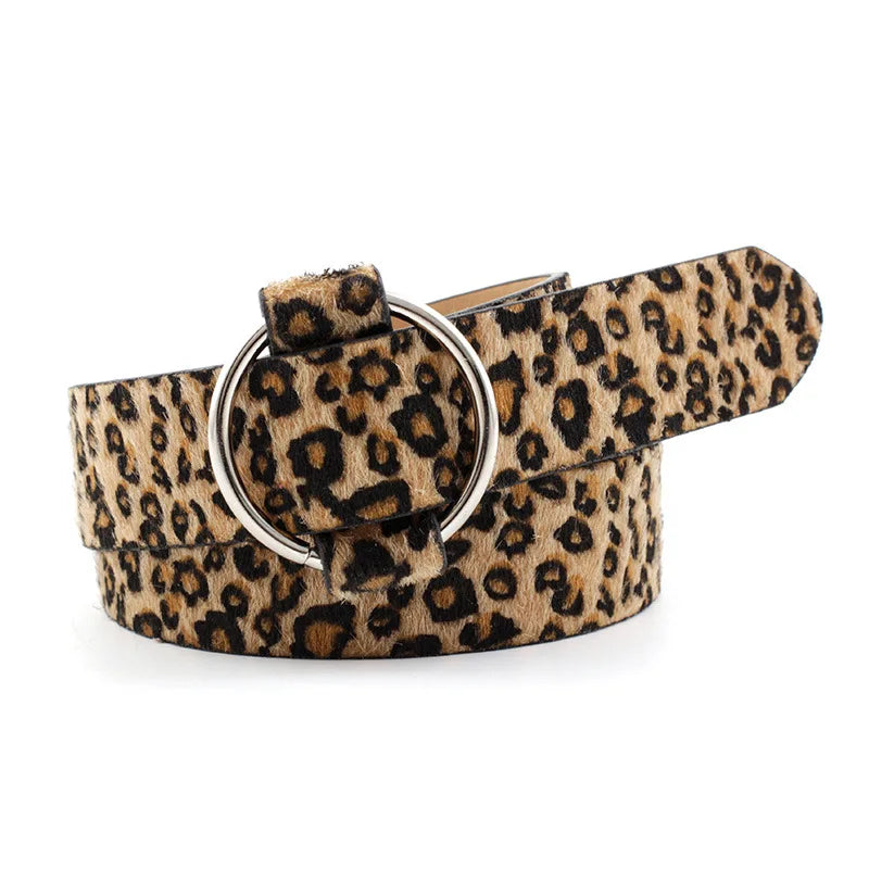 Women's Circle buckle PU Leather Belt For Women