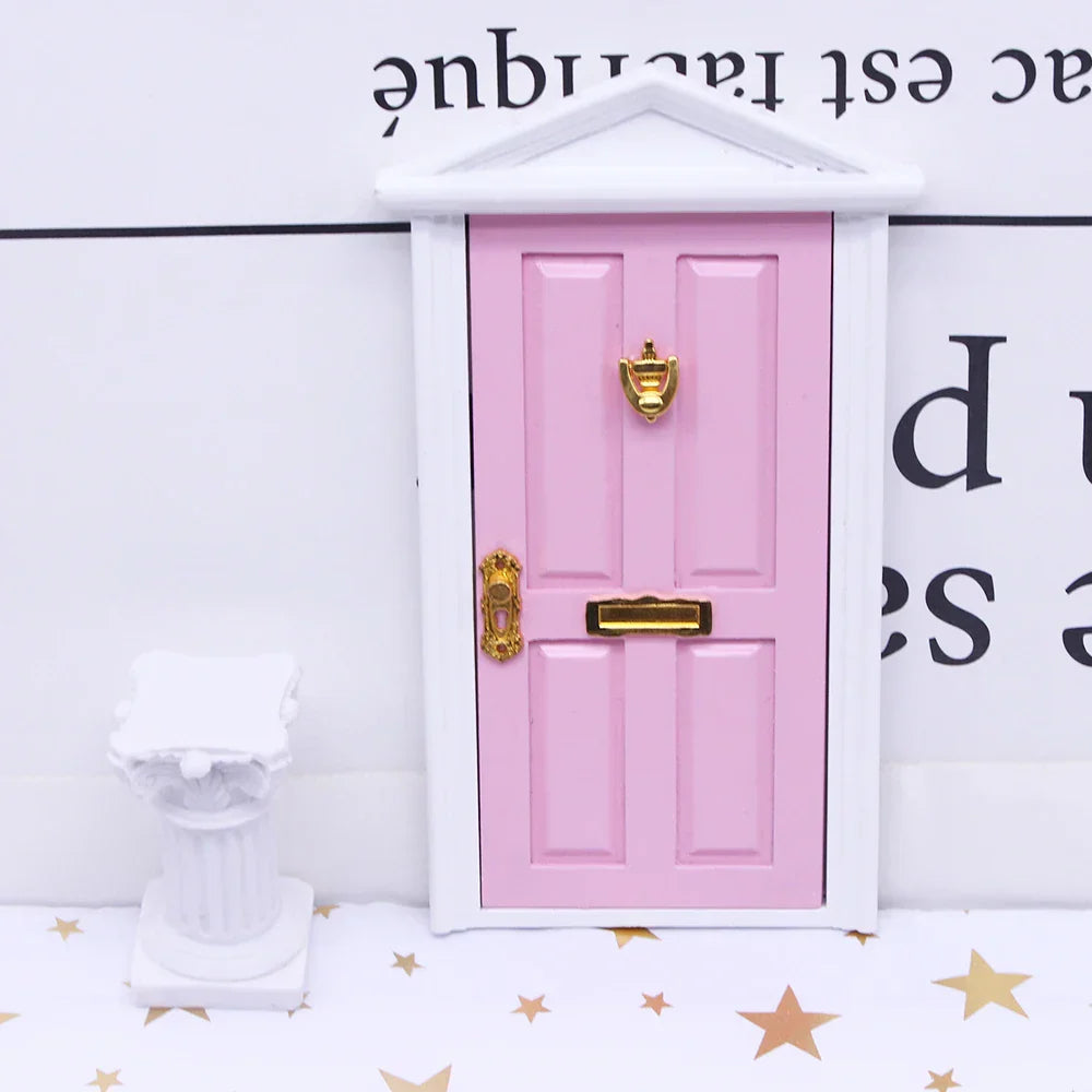 Mini Wooden Elf Door Miniature Simulation Furniture Model
