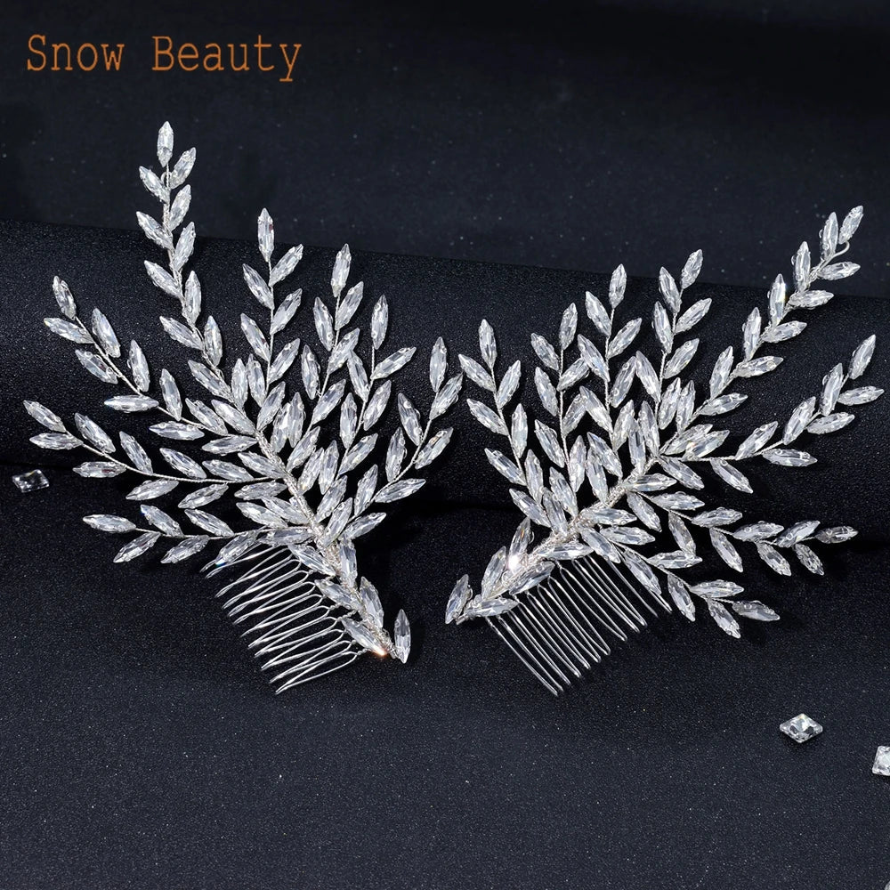 A409 Luxury Wedding Comb Rhinestone Headwear Bride Hair