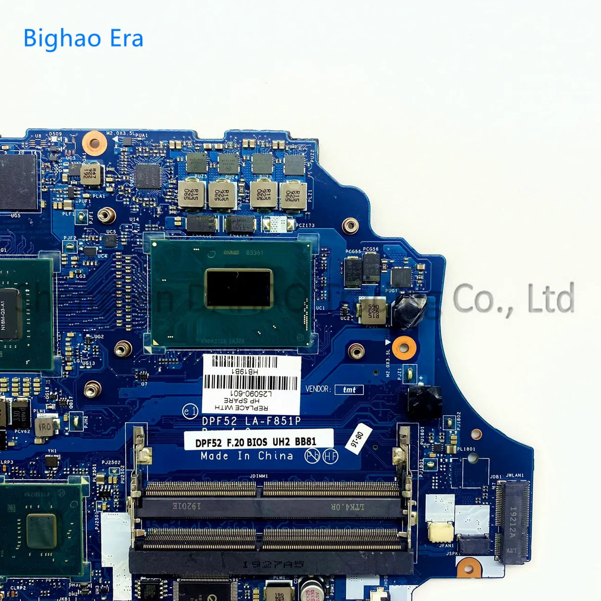 DPF52 LA-F851P For HP ZBook 15V G5 Laptop Motherboard With i5 i7 CPU Quadro P600 4GB-GPU SPS:L25090-601 L25092-601 L25093-601