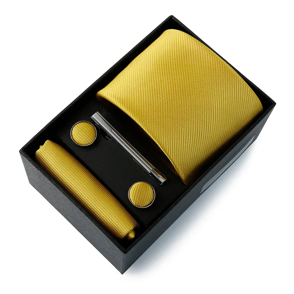 Top Quality Classic Business Ties Hanky Cufflink Clips