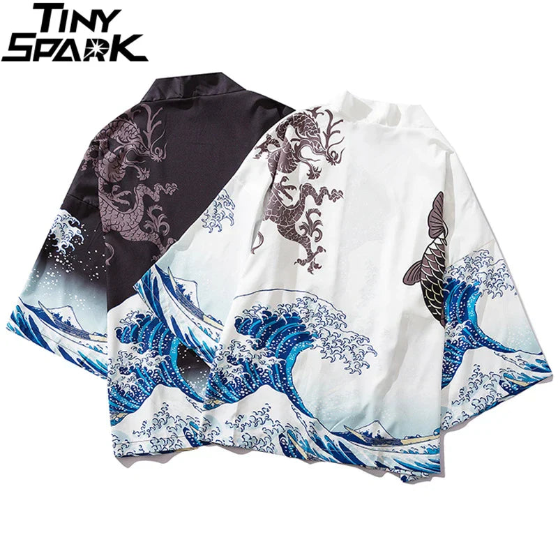 2023 Harajuku Kimono Jacket Japanese Kanagawa Great Wave