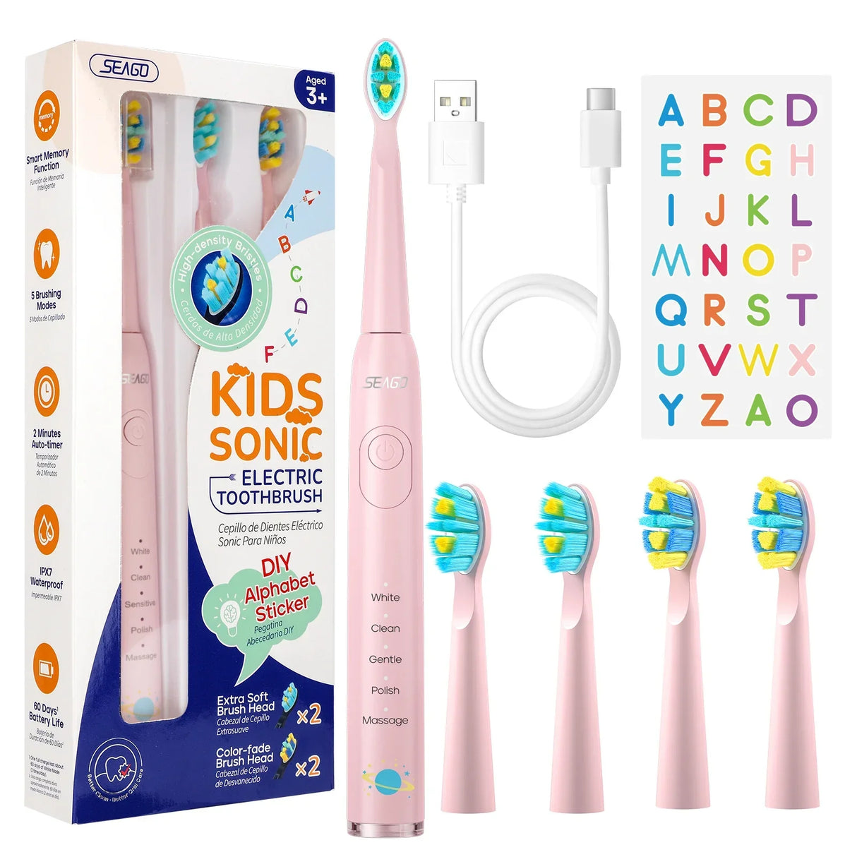Seago Kids Electric Toothbrush for 6+Years 5 Modes