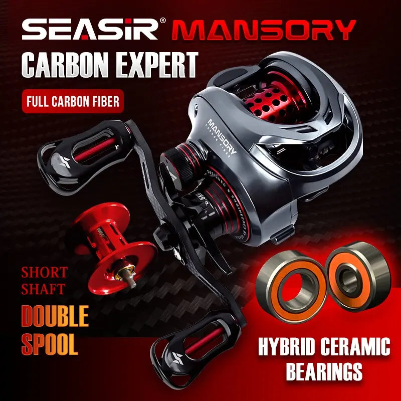Seasir Mansory Baitcasting Fishing Reel 146g Ultralight Carbon