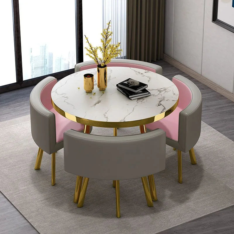Luxury Reception Negotiation Table and 4 Chairs Round