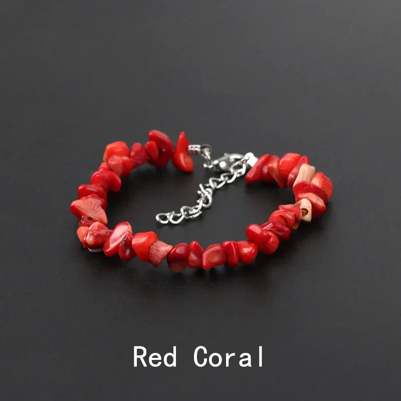 Natural Crystal Gemstone Irregular Energy Stone Bracelet Beads