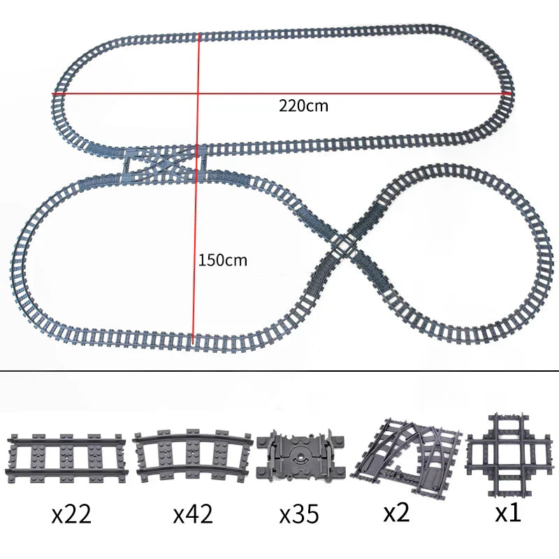 City Trains Train Track Rail Bricks Model Toy