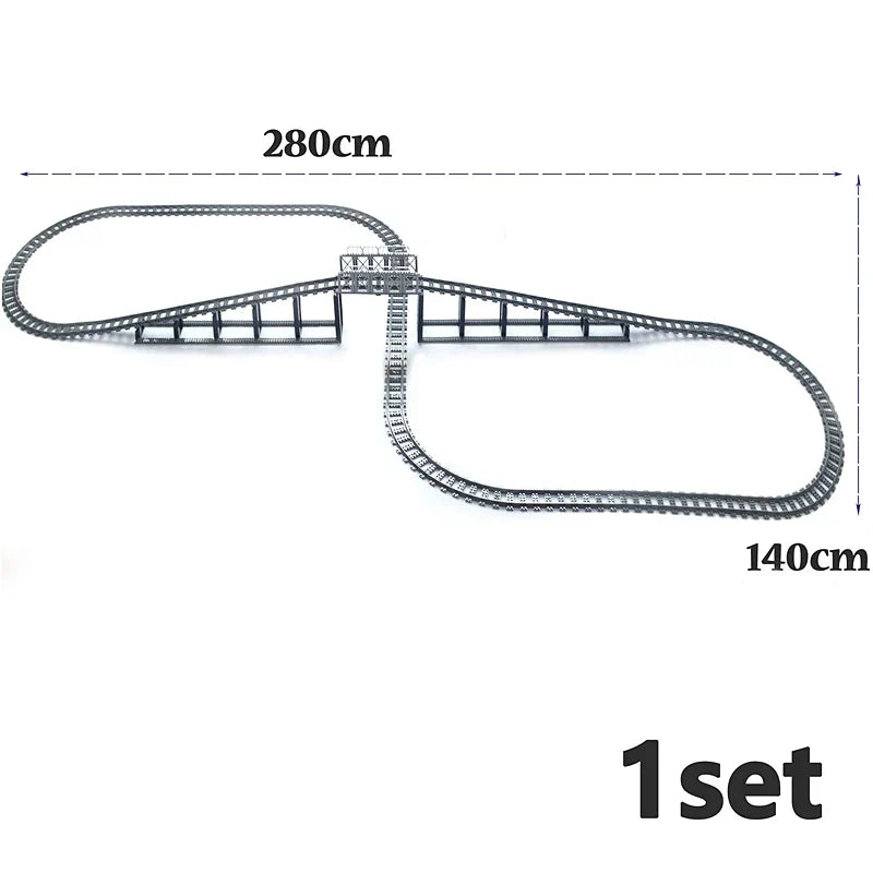 City Trains Track Rail Bricks Model straight curved